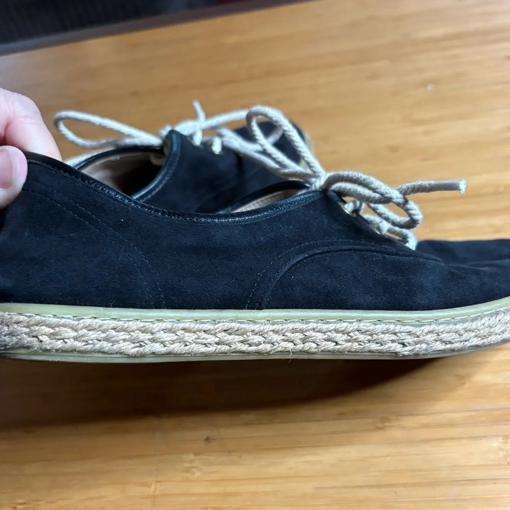 GUC Jenni Kayne Black Suede Lace Up Espadrilles. Size 37